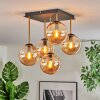 Gastor Plafondlamp, Kogellampje Goud, Zwart, 5-lichts