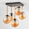 Gastor Plafondlamp, Kogellampje Goud, Zwart, 5-lichts