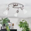 Mirlo Plafondlamp, Plafondspot Chroom, Nikkel mat, 3-lichts