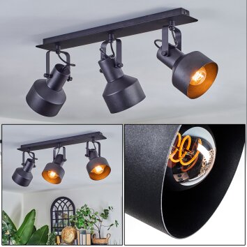Tylar Plafondlamp, Plafondspot Zwart, 3-lichts