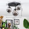 Chehalis Plafondlamp, Kogellampje 32 cm Rookkleurig, 3-lichts