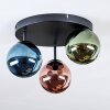 Chehalis Plafondlamp, Kogellampje 30 cm Blauw, Groen, Koperkleurig, 3-lichts Chehalis Plafondlamp, Kogellampje 30 cm Blauw, Groen, Koperkleurig, 3-lichts