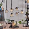 Koyoto Hanglamp, Kogellampje, Hanglamp Amber, Duidelijk, Rookkleurig, 6-lichts