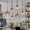Apedo Hanglamp, Kogellampje, Hanglamp Amber, Duidelijk, Rookkleurig, 6-lichts