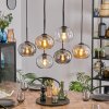 Apedo Hanglamp, Kogellampje, Hanglamp Amber, Duidelijk, Rookkleurig, 6-lichts