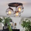 Koyoto Plafondlamp, Kogellampje 30 cm Duidelijk, Rookkleurig, 3-lichts