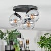 Koyoto Plafondlamp, Kogellampje 30 cm Duidelijk, Rookkleurig, 3-lichts