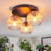 Koyoto Plafondlamp, Kogellampje 30 cm Amber, Duidelijk, 3-lichts