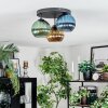 Koyoto Plafondlamp, Kogellampje Blauw, Goud, Groen, 3-lichts
