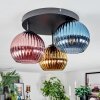 Koyoto Plafondlamp, Kogellampje 30 cm Blauw, Goud, Koperkleurig, 3-lichts