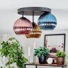 Koyoto Plafondlamp, Kogellampje 30 cm Blauw, Goud, Koperkleurig, 3-lichts