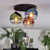 Koyoto Plafondlamp, Kogellampje 30 cm Blauw, Groen, Duidelijk, Koperkleurig, 3-lichts