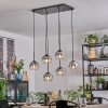 Koyoto Hanglamp, Kogellampje, Hanglamp Chroom, Duidelijk, Rookkleurig, 6-lichts