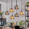 Apedo Hanglamp, Kogellampje, Hanglamp Amber, Rookkleurig, 6-lichts