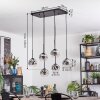 Ripoll Hanglamp, Kogellampje, Hanglamp Chroom, Duidelijk, Rookkleurig, 6-lichts