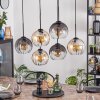 Koyoto Hanglamp, Kogellampje, Hanglamp Amber, Duidelijk, Rookkleurig, 6-lichts