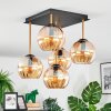 Gastor Plafondlamp, Kogellampje Goud, Zwart, 5-lichts
