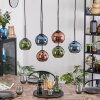 Koyoto Hanglamp, Kogellampje, Hanglamp Blauw, Groen, Koperkleurig, 6-lichts