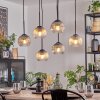 Koyoto Hanglamp, Kogellampje, Hanglamp Amber, Duidelijk, Rookkleurig, 6-lichts