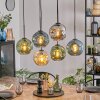 Ripoll Hanglamp, Kogellampje, Hanglamp Amber, Blauw, Chroom, Groen, Rookkleurig, 6-lichts