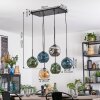 Ripoll Hanglamp, Kogellampje, Hanglamp Amber, Blauw, Chroom, Groen, Rookkleurig, 6-lichts