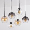 Koyoto Hanglamp, Kogellampje, Hanglamp Amber, Duidelijk, Rookkleurig, 6-lichts