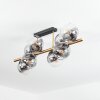 Koyoto Plafondlamp, Kogellampje Goud, Zwart, 8-lichts
