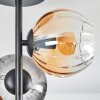 Koyoto Plafondlamp, Kogellampje 31 cm Amber, Duidelijk, Rookkleurig, 4-lichts