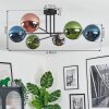 Gastor Plafondlamp, Kogellampje 80 cm Blauw, Chroom, Groen, Koperkleurig, Rookkleurig, 6-lichts