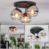 Koyoto Plafondlamp, Kogellampje Chroom, Duidelijk, Rookkleurig, 3-lichts