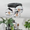 Koyoto Plafondlamp, Kogellampje Chroom, Duidelijk, Rookkleurig, 3-lichts