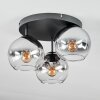Koyoto Plafondlamp, Kogellampje Chroom, Duidelijk, Rookkleurig, 3-lichts