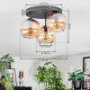 Koyoto Plafondlamp, Kogellampje Amber, 3-lichts