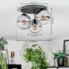 Koyoto Plafondlamp, Kogellampje Duidelijk, Rookkleurig, 3-lichts