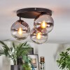 Koyoto Plafondlamp, Kogellampje Duidelijk, Rookkleurig, 3-lichts