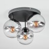 Koyoto Plafondlamp, Kogellampje Duidelijk, Rookkleurig, 3-lichts