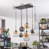 Ripoll Hanglamp, Kogellampje, Hanglamp Amber, Rookkleurig, 6-lichts
