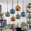 Ripoll Hanglamp, Kogellampje, Hanglamp Blauw, Goud, Groen, 6-lichts