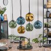 Ripoll Hanglamp, Kogellampje, Hanglamp Blauw, Goud, Groen, 6-lichts