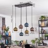 Koyoto Hanglamp, Kogellampje, Hanglamp Blauw, Goud, Koperkleurig, 6-lichts