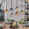 Koyoto Hanglamp, Kogellampje, Hanglamp Blauw, Goud, Duidelijk, Koperkleurig, Rookkleurig, 6-lichts
