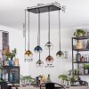 Koyoto Hanglamp, Kogellampje, Hanglamp Blauw, Goud, Duidelijk, Koperkleurig, Rookkleurig, 6-lichts