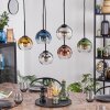 Koyoto Hanglamp, Kogellampje, Hanglamp Blauw, Goud, Duidelijk, Koperkleurig, Rookkleurig, 6-lichts