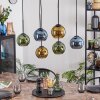 Koyoto Hanglamp, Kogellampje, Hanglamp Blauw, Goud, Groen, 6-lichts