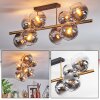 Koyoto Plafondlamp, Kogellampje Goud, Zwart, 8-lichts