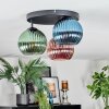 Koyoto Plafondlamp, Kogellampje Blauw, Groen, Koperkleurig, 3-lichts