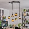 Koyoto Hanglamp, Kogellampje, Hanglamp Blauw, Goud, Koperkleurig, 6-lichts
