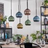 Koyoto Hanglamp, Kogellampje, Hanglamp Blauw, Goud, Groen, Koperkleurig, 6-lichts