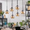 Koyoto Hanglamp, Kogellampje, Hanglamp Amber, 6-lichts