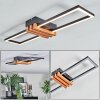 Macos Plafondlamp LED houtlook, Zwart, 1-licht
